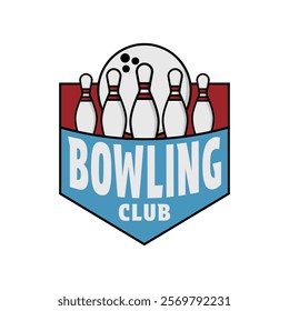 bowling logo club emblem vector design template