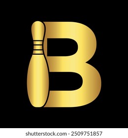 Bowling Logo combine with letter B vector template