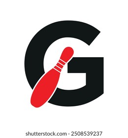 Bowling Logo combine with letter G vector template