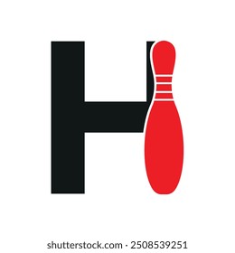 Bowling Logo combine with letter H vector template