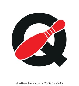 Bowling Logo combine with letter Q vector template