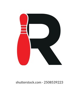 Bowling Logo combine with letter R vector template