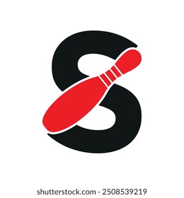 Bowling Logo combine with letter S vector template