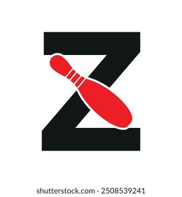 Bowling Logo combine with letter Z vector template