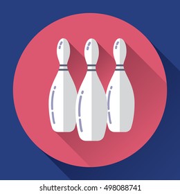  bowling logo design elements. Bowling icon logo template and bowling logo badges. Bowling icon on pink background