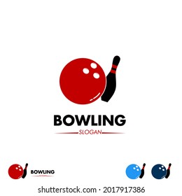 Diseño del logotipo del boliche sobre fondo aislado, diseño del logotipo de la bola de bolos moderno, elemento gráfico, icono de plantilla