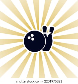 bowling logo design retro hipster vintage