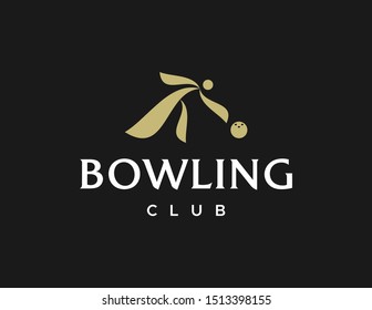 Bowling logo design. Simple modern logo vector. Flat style symbol.