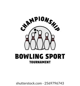 bowling logo design tournament championship vintage design template