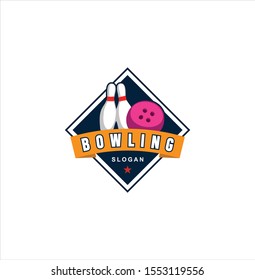 Bowling logo Design Vector Illustration