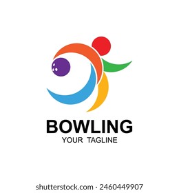 bowling logo design vector illustration. this logo suitable for sport, community, tournament and especially in the fields related to bowling