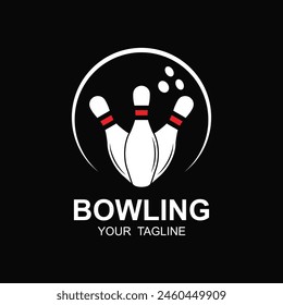 bowling logo design vector illustration. this logo suitable for sport, community, tournament and especially in the fields related to bowling