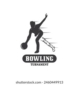 Ilustración vectorial de diseño de logotipo de bowling. este logotipo es adecuado para el deporte, la comunidad, el torneo y especialmente en los campos relacionados con el bowling