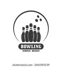 bowling logo design vector illustration. this logo suitable for sport, community, tournament and especially in the fields related to bowling