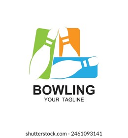 bowling logo design vector illustration. this logo suitable for sport, community, tournament and especially in the fields related to bowling