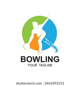 bowling logo design vector illustration. this logo suitable for sport, community, tournament and especially in the fields related to bowling