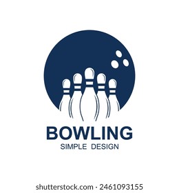 Bowling Logo Design Vektorillustration Dieses Logo eignet sich für Sport, Gemeinschaft, Turnier und vor allem in den Bereichen rund um das Bowling