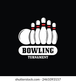 bowling logo design vector illustration. this logo suitable for sport, community, tournament and especially in the fields related to bowling