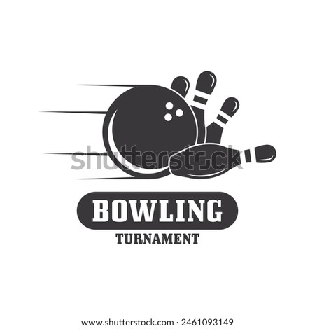 bowling logo design vector illustration. this logo suitable for sport, community, tournament and especially in the fields related to bowling