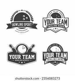 Bowling logo, emblem collections, designs templates on a light background.