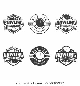 Bowling logo, emblem collections, designs templates on a light background.