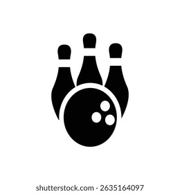 Ilustración de icono de logotipo de bolos plana