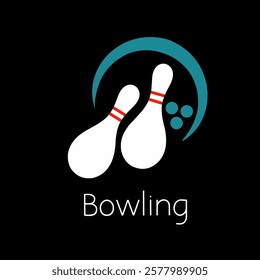 bowling logo illustration design. bowling sport logo template.