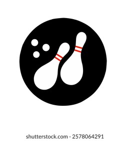 bowling logo illustration design. bowling sport logo template.