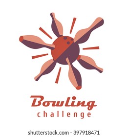 Bowling logo, sign, symbol vector template