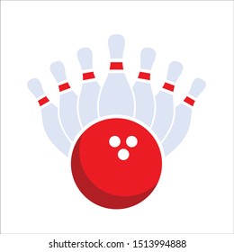 Bowling logo simple style Vector