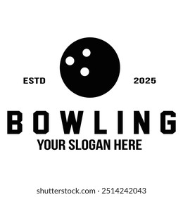 Bowling logo sport design template, bowling emblem vector, bowling tournament logo badge design vector illustration