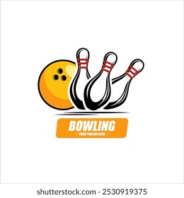 Bowling logo sport design template bowling tournament logo badge design vector illustration