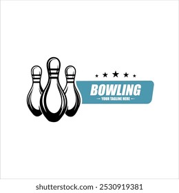 Bowling logo sport design template bowling tournament logo badge design vector illustration