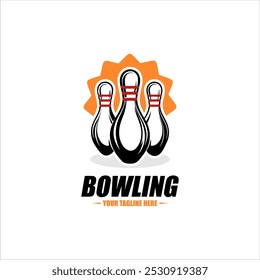 Bowling logo sport design template bowling tournament logo badge design vector illustration