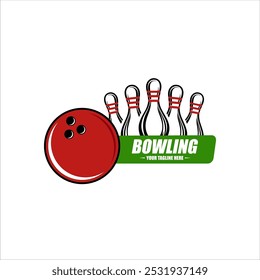 Bowling logo sport design template bowling tournament logo badge design vector illustration