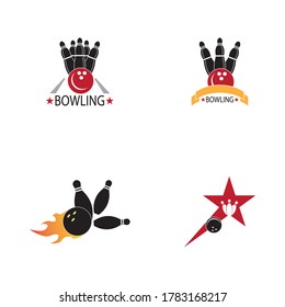 Bowling logo stock vector sport template illustration