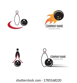 Bowling logo stock vector sport template illustration