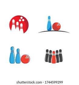 Bowling logo and symbol vector design illustration