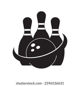 Bowling logo and symbol vector design illustration