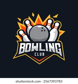 Bowling Logo for Team Club Sports