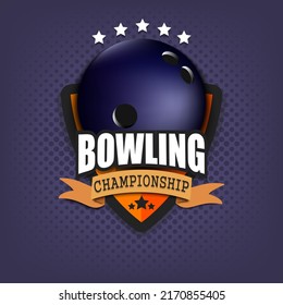 Bowling logo template design. Bowling logo. Vintage Style. Vector illustration on isolated background