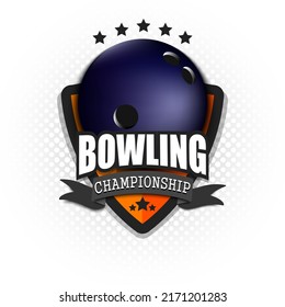 Bowling logo template design. Bowling logo. Vintage Style. Vector illustration on isolated background