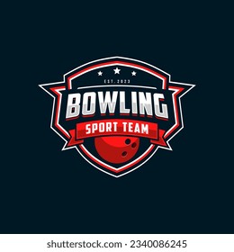 Bowling logo tournament badge logo design