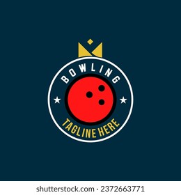 Bowling logo tournament badge logo design vector illustration