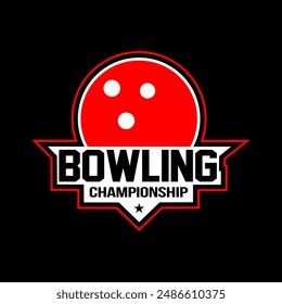 bowling logo, Bowling logo tournament badge logo design vector illustration, Bowling sport logo design vector illustration