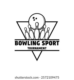 bowling logo tournament vector design emblem