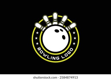 Bowling logo vector graphic for any business especially for sport team, club, community.