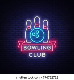 Bowling Logo Vector Neon Sign Symbol Stock Vector (Royalty Free ...