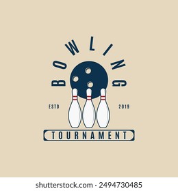 boliche logo vintage, diseño de Ilustración vectorial de iconos Plantilla gráfica