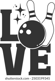 Bowling Love - Bowling Illustration